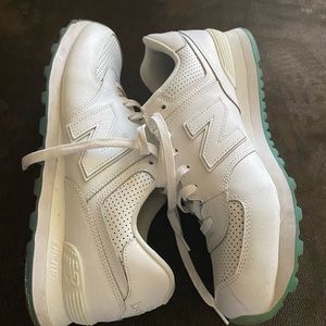 All white New Balance